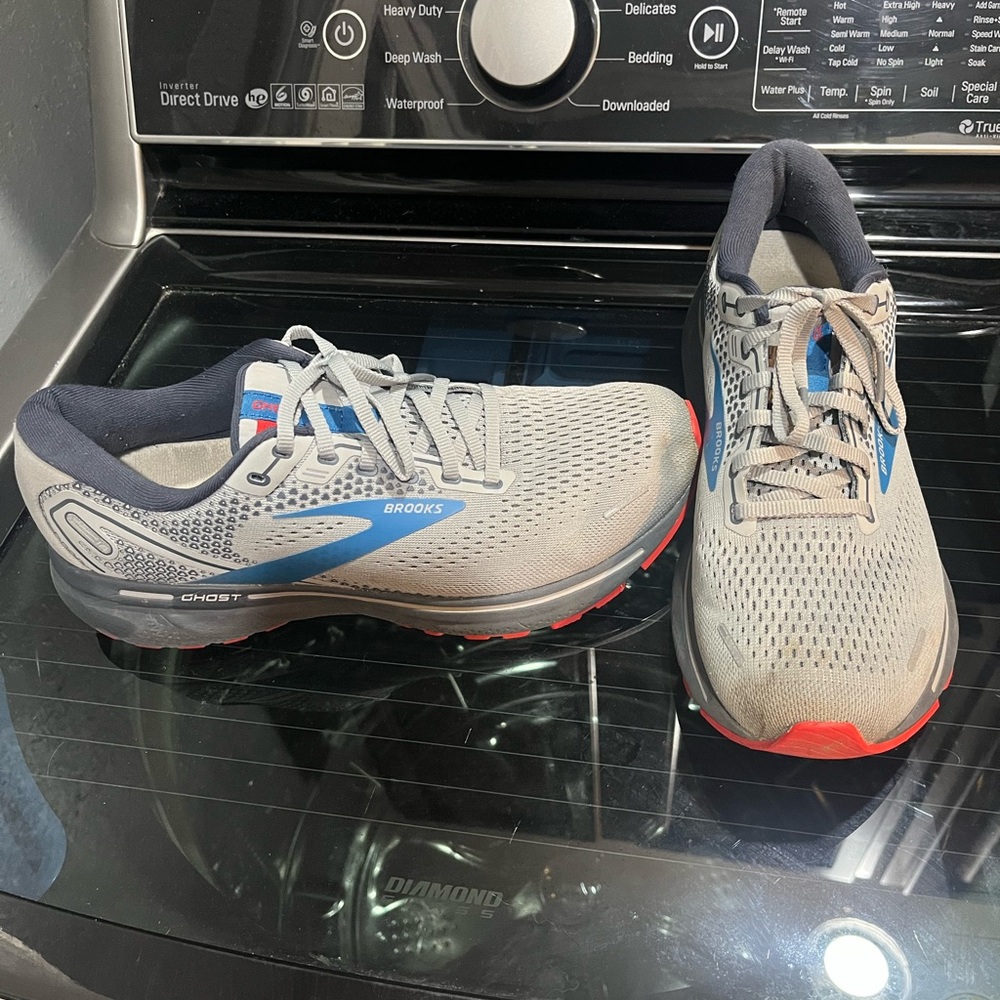 Brooks Gray and Blue Athletic Sneakers